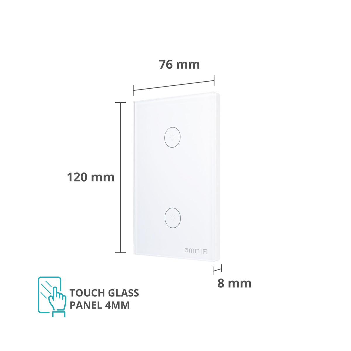 Apagador Inteligente híbrido WiFi/RF 2 Vías OMNIA