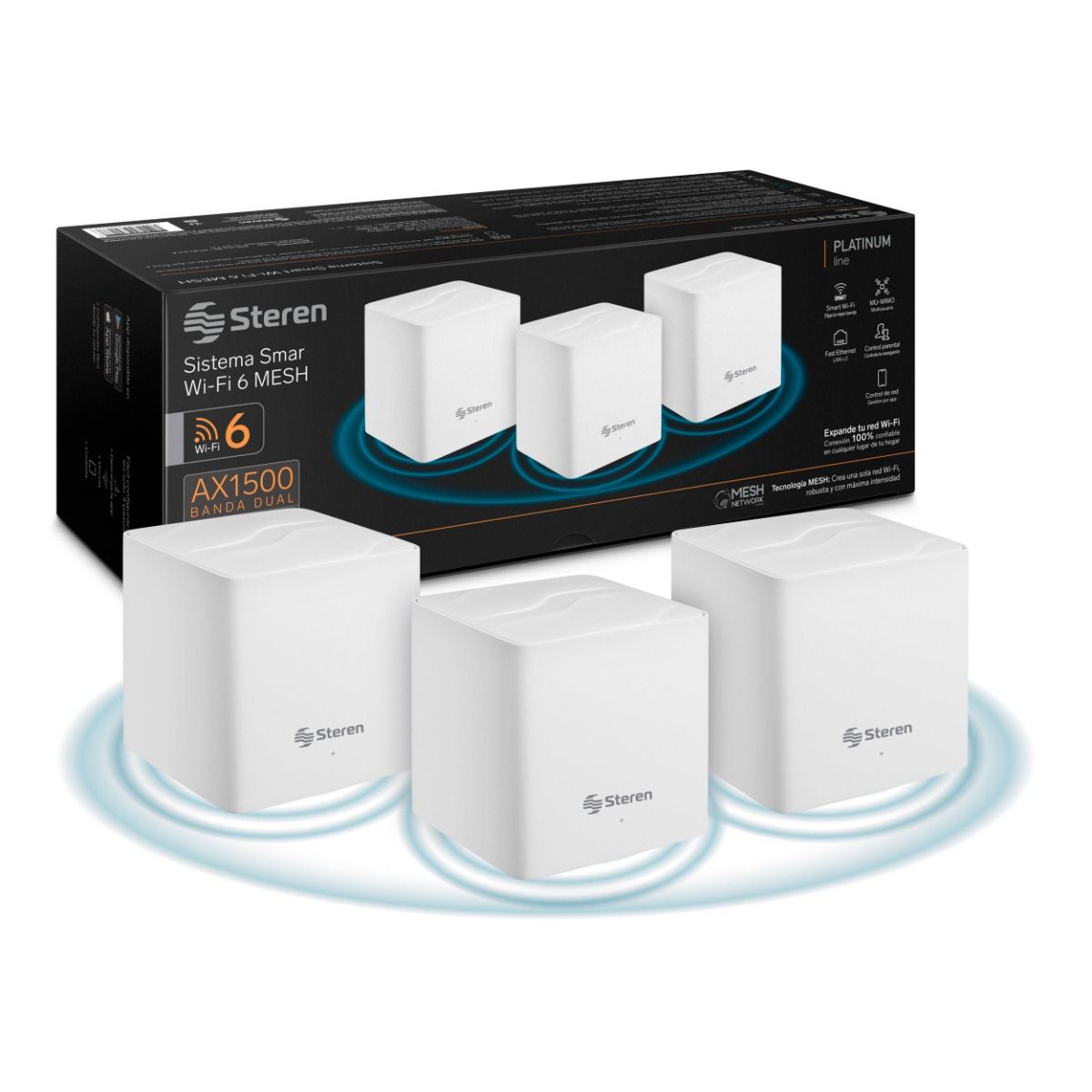 Sistema Smart WiFi Steren 6 MESH Triple - AX1500 - Image 4